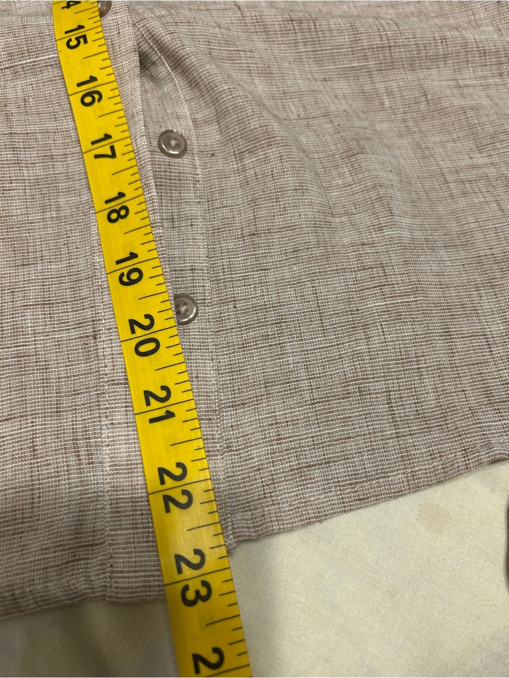 Woven Taupe Button-Front Peasant Blouse - Picture 5 of 8